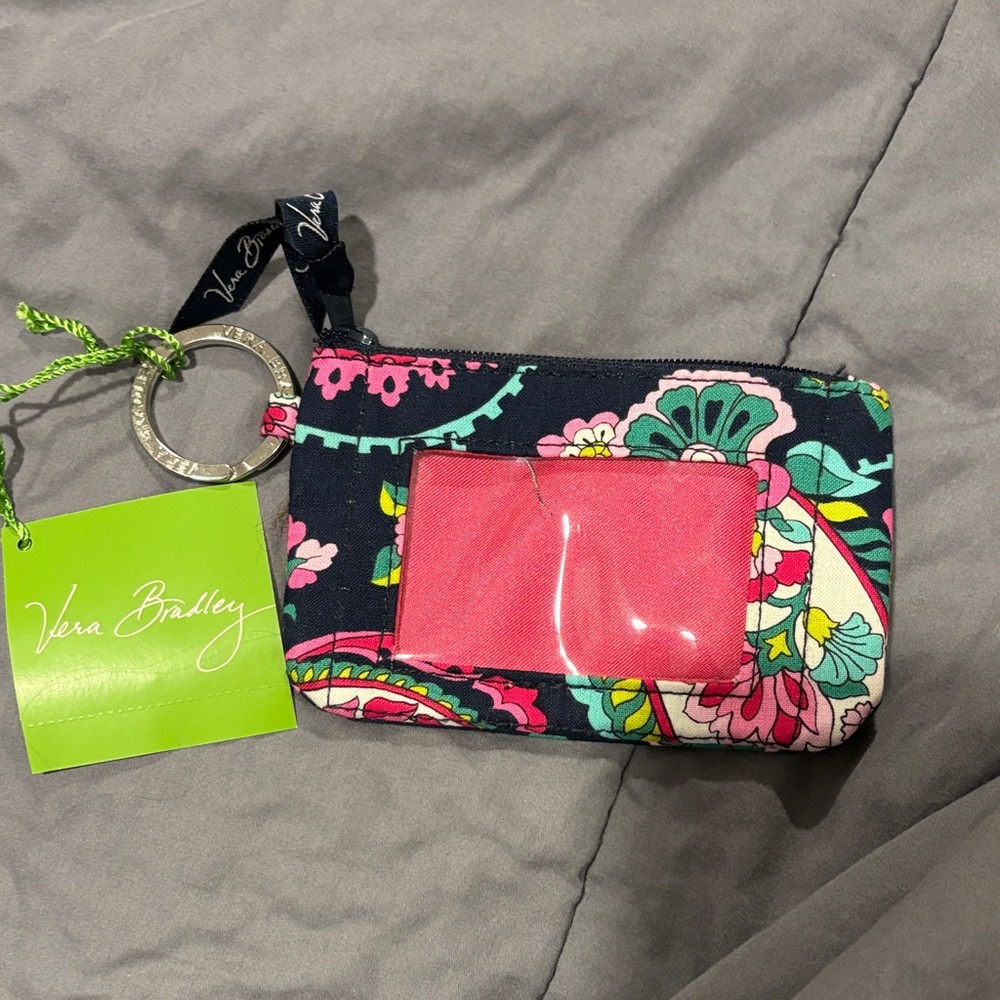 Vera Bradley Colorful Floral ID Case - Pink and Green